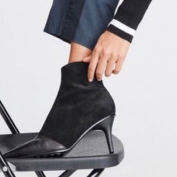 Rag & Bone Beha Mixed Leather‎ Suede Booties In Black Size 41 - Picture 1 of 6